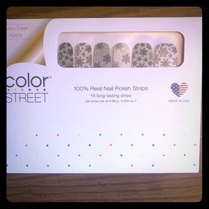 Color street: black and white glitter snowflakes